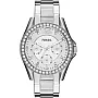 Fossil Watch Unisex , Quartz Movement, Analog Display, Silver Stainless Steel Strap-ES3202