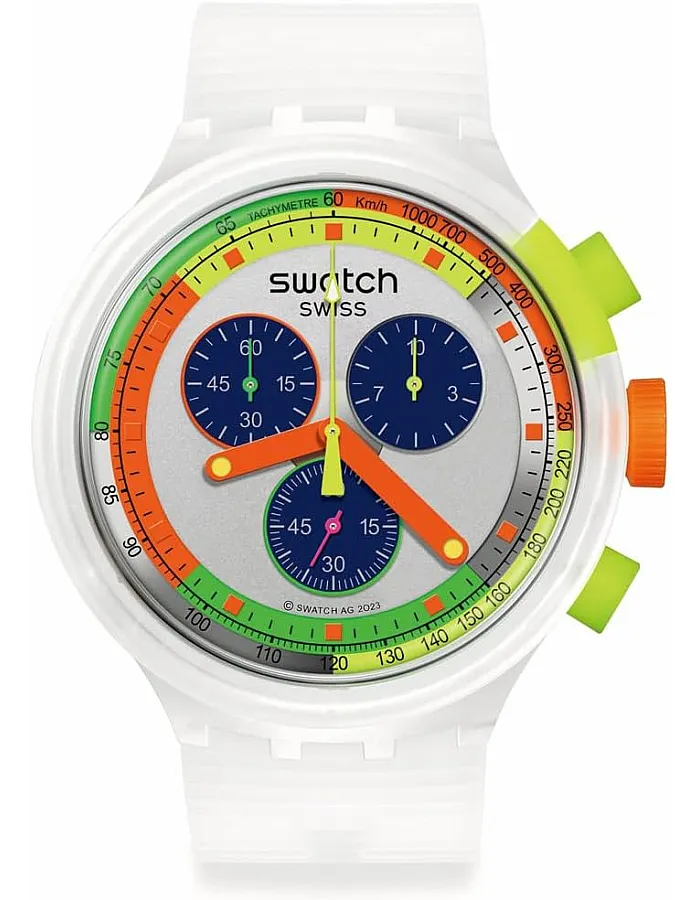 Swatch SB02K100 Watch Neon Jelly Transparent