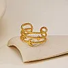French Retro Multi-layer Hollow Star Moon Open Ring Trend Simple Stainless Steel Ring Adjustable