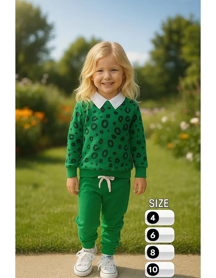 Miza Girls Winter Printed Pullover with Pants Milton Quilted Size 4-10 Years Fashion Collar Design