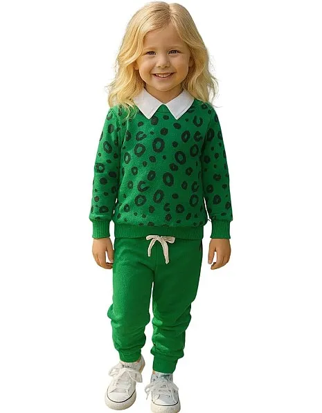 Miza Girls Winter Printed Pullover with Pants Milton Quilted Size 4-10 Years Fashion Collar Design