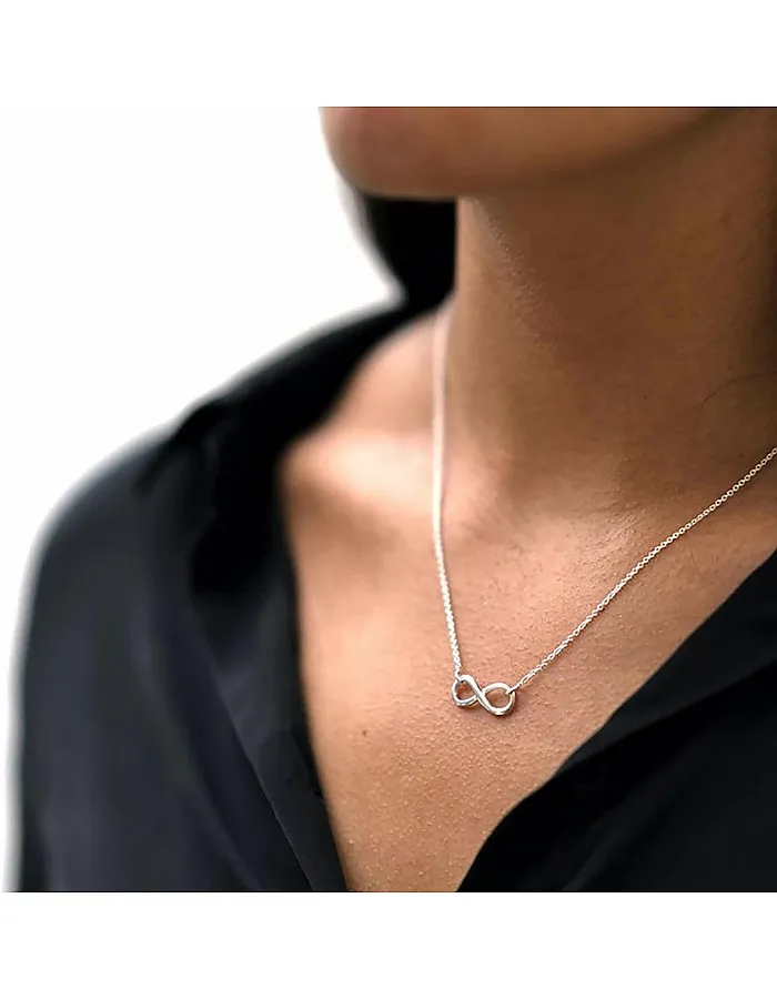 Silver Necklace for Women, 14K White Gold Plated Dainty Infinity, Bead, Star of David, Starfish, Sun, Hummingbird, Flower, Palm Tree Pendant Necklaces Simple Jewelry