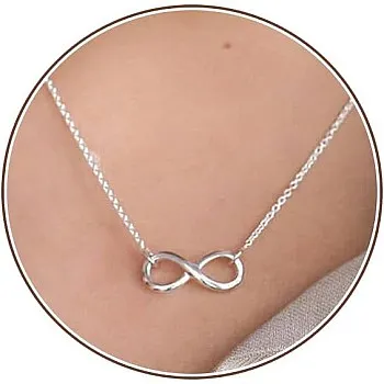 Silver Necklace for Women, 14K White Gold Plated Dainty Infinity, Bead, Star of David, Starfish, Sun, Hummingbird, Flower, Palm Tree Pendant Necklaces Simple Jewelry