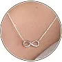 Silver Necklace for Women, 14K White Gold Plated Dainty Infinity, Bead, Star of David, Starfish, Sun, Hummingbird, Flower, Palm Tree Pendant Necklaces Simple Jewelry