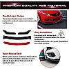 CARIZO Universal Car (4 Pcs, Glossy Black with Red Tongue) Front Bumper Lip Chin Spoiler Splitter Body Kit Compatible with Mahindra Verito