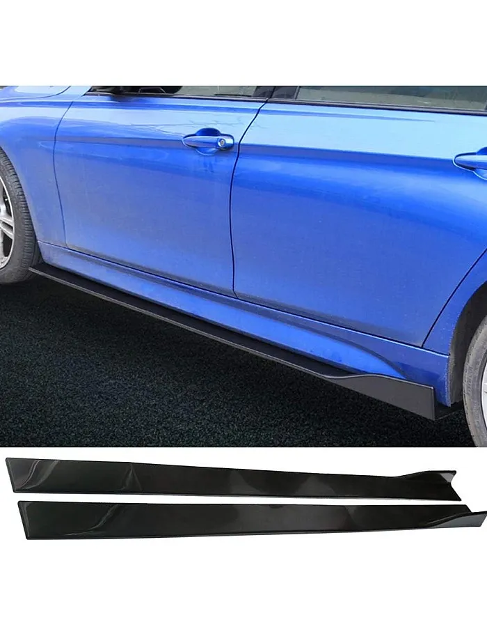 DoCred Universal 2M/78.7'' Side Skirt Extension Splitter fit, Side Skirts Rocker Panels Side Trim Spoiler Extension Lip Bottom Line, Side Skirt Rocker Panel Lip Splitter Diffuser Glossy (Black)