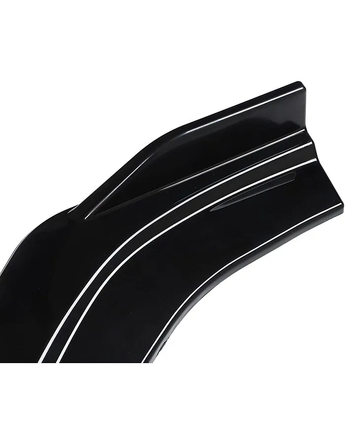 Keenso Front Bumper Lip Splitter Kit 3 Pieces Black Gloss High Strength Universal Front Spoiler Body Kit with Screw
