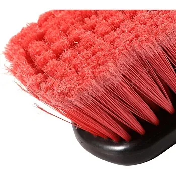 BROTHERS Car Wheel Cleaning Brush, Red, Long Handled, Soft Bristles, for Car Washing
