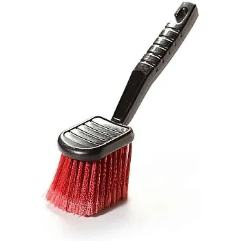 BROTHERS Car Wheel Cleaning Brush, Red, Long Handled, Soft Bristles, for Car Washing