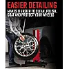 BROTHERS Wheel Washing & Detailing Stand, Car Tyre Cleaning Station with Rotating Rollers
