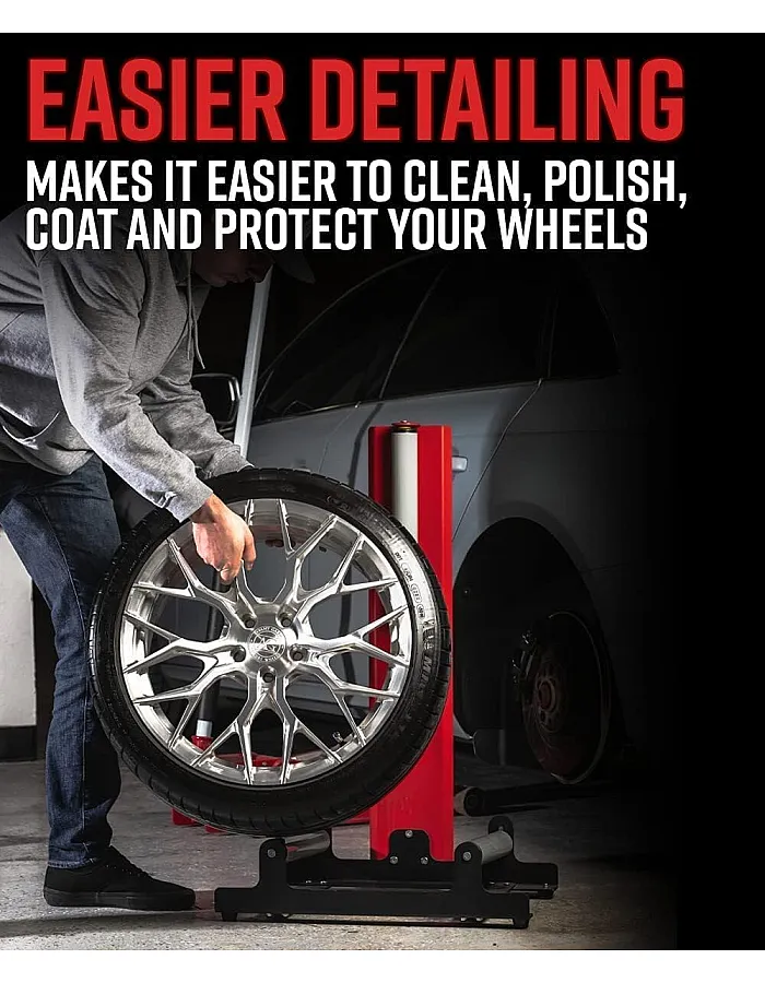 BROTHERS Wheel Washing & Detailing Stand, Car Tyre Cleaning Station with Rotating Rollers