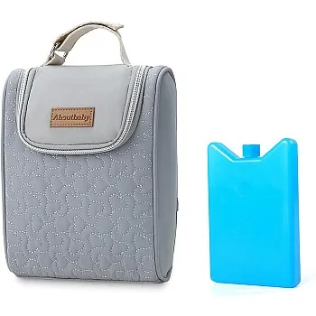 Baby Bottle Cooler Bag for Breastmilk Storage, Insulated Baby Bottle Tote with Adjustable Strap, Fits Bottles Up to 9oz, for Nursing Moms, Daycare, Work & Travel, Gift for New Moms, Grey, 6.1
