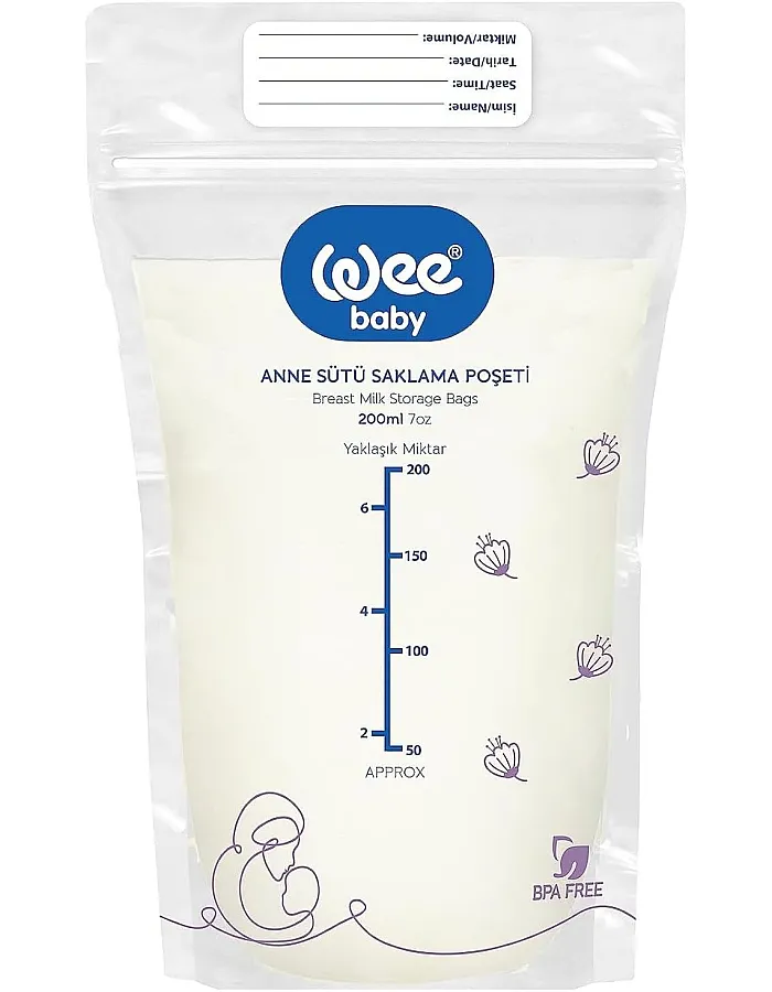 Breastmilk Storage Bags 200 ml,-Pre-Sterilized. (200, 20, Piece)