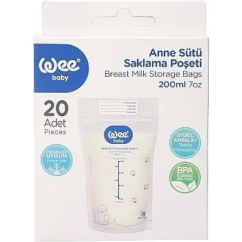 Breastmilk Storage Bags 200 ml,-Pre-Sterilized. (200, 20, Piece)