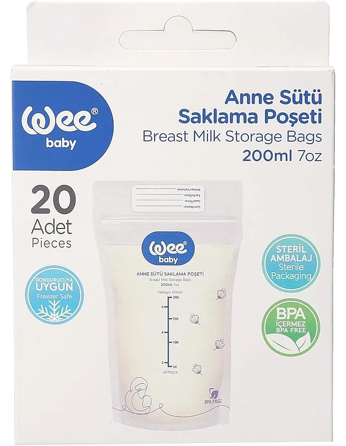 Breastmilk Storage Bags 200 ml,-Pre-Sterilized. (200, 20, Piece)