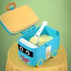 Child Milk Jar - Secure 180g Infant Powder Container with Measurement Markings, Spoon and Airtight Cover, Perfect for Outdoor Use, Travel, and Organizing Baby Milk Formula and Treats (ازرق)