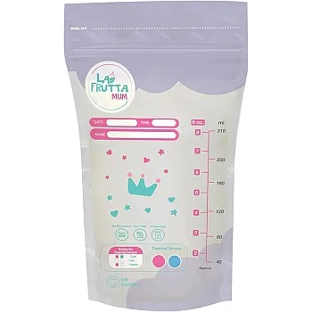 Premium Breastmilk Storage,Bags 210ml,Pre-Sterilized.,Leak proof,Freezer safe,Double zip lock. (210, 25, Piece)
