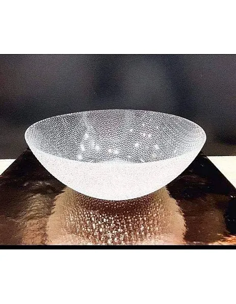 جيني بولة تقديم زجاجية من نايل مقاس 26 سم، تصميم شفاف مزخرف .A2