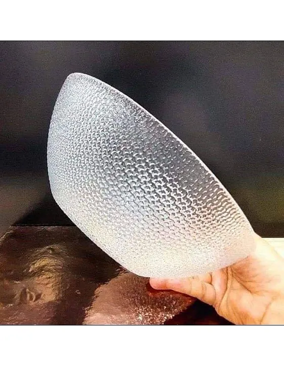 جيني بولة تقديم زجاجية من نايل مقاس 26 سم، تصميم شفاف مزخرف .A2