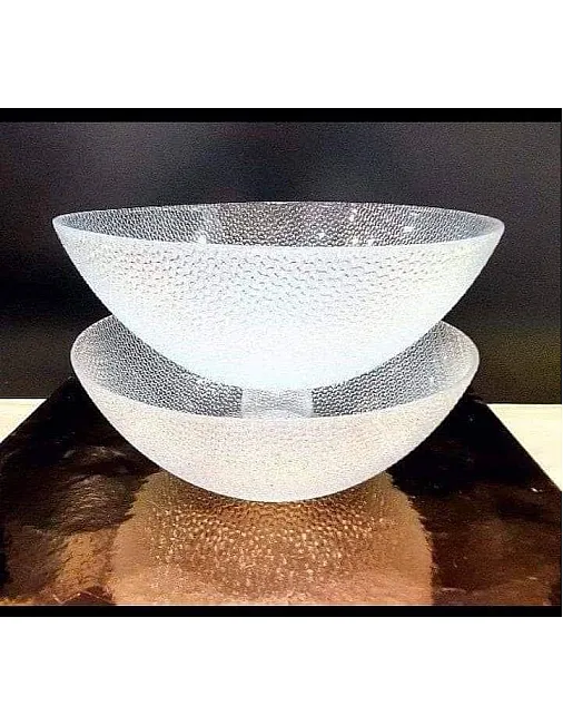 جيني بولة تقديم زجاجية من نايل مقاس 26 سم، تصميم شفاف مزخرف .A2