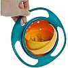 Gyro Spill Proof Spinning Bowl with 360 Rotating Lid - Shield Against Mess: No Need to Wipe Floors & Carpets Every Grill, Ergonomic Design and Easy Handles Let Your Child Love to Eat Yourself