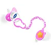 Bubbles pacifier beveled with chain- rose