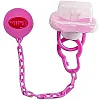 Bubbles pacifier beveled with chain- rose