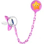 Bubbles pacifier beveled with chain- rose