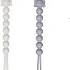 fashion mania Silicone Pacifier Holder Clip, with Transparent Nipple Case, Pacifier Clip for Baby Boys and Girls, One Piece Design Pacifier Clip Holder, Newborn Gift (Grey+White)