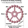 KIDSZONE Silicone Ring Teether for Babies – BPA-Free Food Grade, Easy to Grasp, Freezer & Dishwasher Safe, Teething Relief for Boys & Girls 0-6 to 12 Months (Assorted Colors)