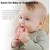 KIDSZONE Silicone Ring Teether for Babies – BPA-Free Food Grade, Easy to Grasp, Freezer & Dishwasher Safe, Teething Relief for Boys & Girls 0-6 to 12 Months (Assorted Colors)