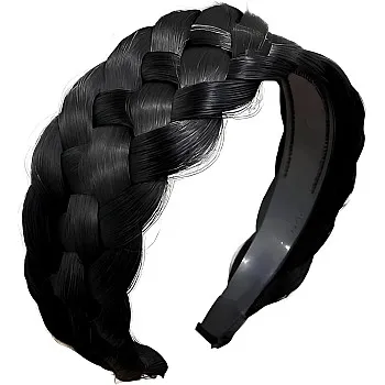 Boho Wig - Elevate your style with a voluminous twist braid headband that sits comfortably around the crown, blending a thick fishbone braid with a flexible hairband for all-day wear. (option 2)