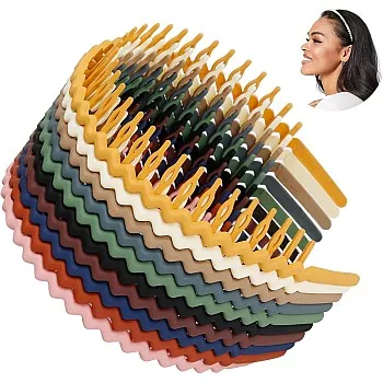 WOVOWOVO Plastic Hair Bands with Teeth, 10 Packs Thin Headbands for Women Girls Teens, Non Slip Hair Comb Head Bands Hair Accessories