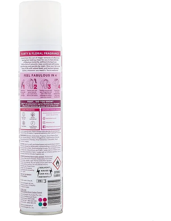 Batiste Dry Shampoo, Blush Fragrance, 6.73 Ounce