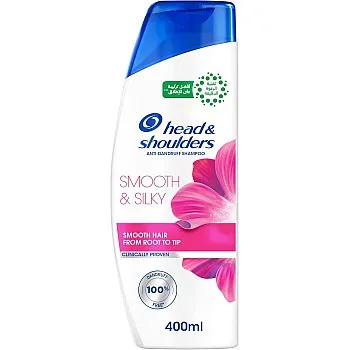 Head & Shoulders Smooth & Silky Anti-Dandruff Shampoo for Dry Frizzy Hair, 400ML