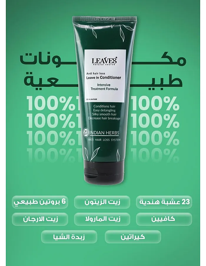 Leaves Leave-In Conditioner with Natural Proteins & Oils – Hydration, Frizz Control & Strengthening 250ml