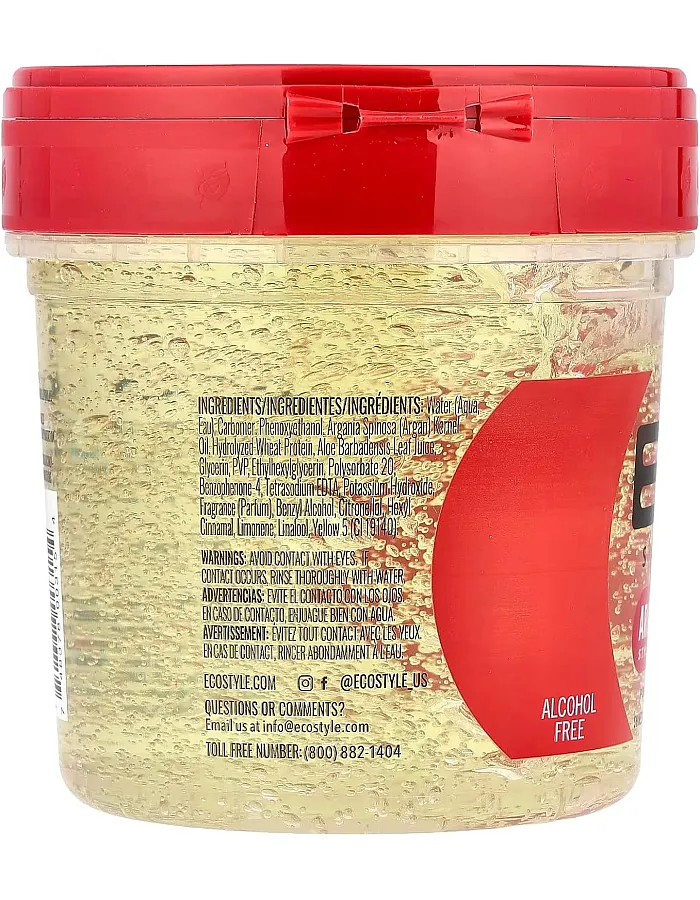 ECO Hair Gel with Argan Oil Free from Alcohol, Parabens, Sulfates and Anti Itch and Dandruff 340ml
