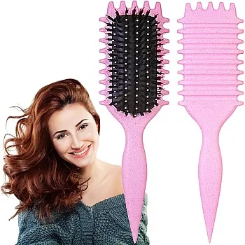 Curly Hair Comb, Curl Defining Brush, Bristle Hair Styling Brush, Detangler For Women, Shaping & Defining Curls(Random color)
