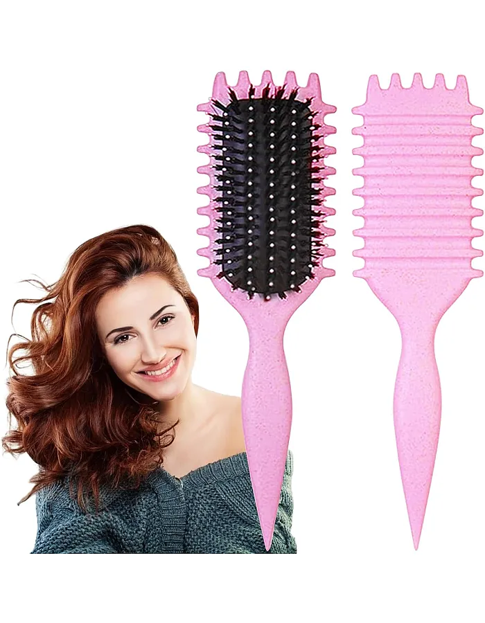 Curly Hair Comb, Curl Defining Brush, Bristle Hair Styling Brush, Detangler For Women, Shaping & Defining Curls(Random color)