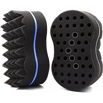 RioRand Hair Sponge Magic Barber Twist Curl Brush Sponge Dreads Locking Afro Coil Comb（Blue 2 Count (Pack of 1))