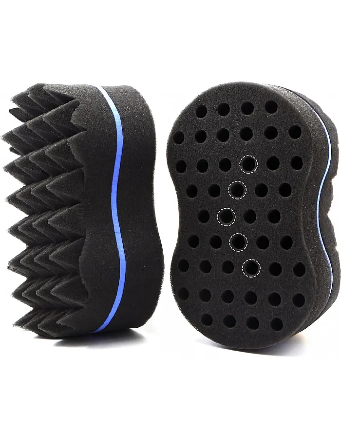 RioRand Hair Sponge Magic Barber Twist Curl Brush Sponge Dreads Locking Afro Coil Comb（Blue 2 Count (Pack of 1))