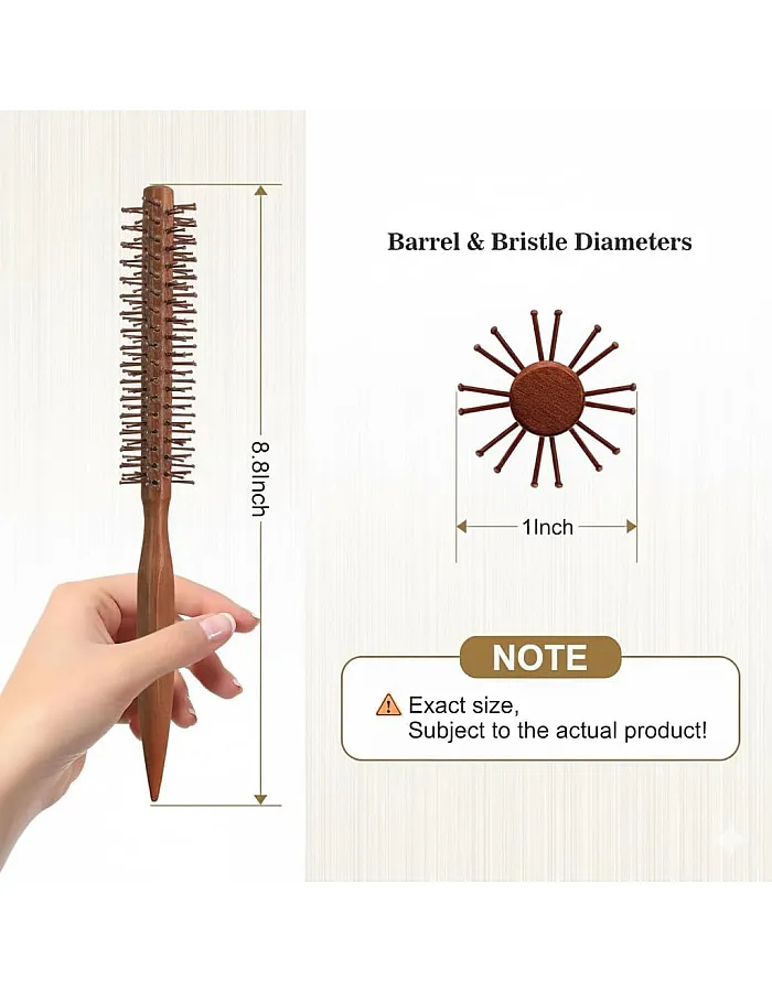 Small Round Hair Brush Mini Round Comb Roller Comb Hair Styling Brush Salon Hairdressing Brush for Thin Hair, Short Hair, Bangs, Beard, Lifting, Curling