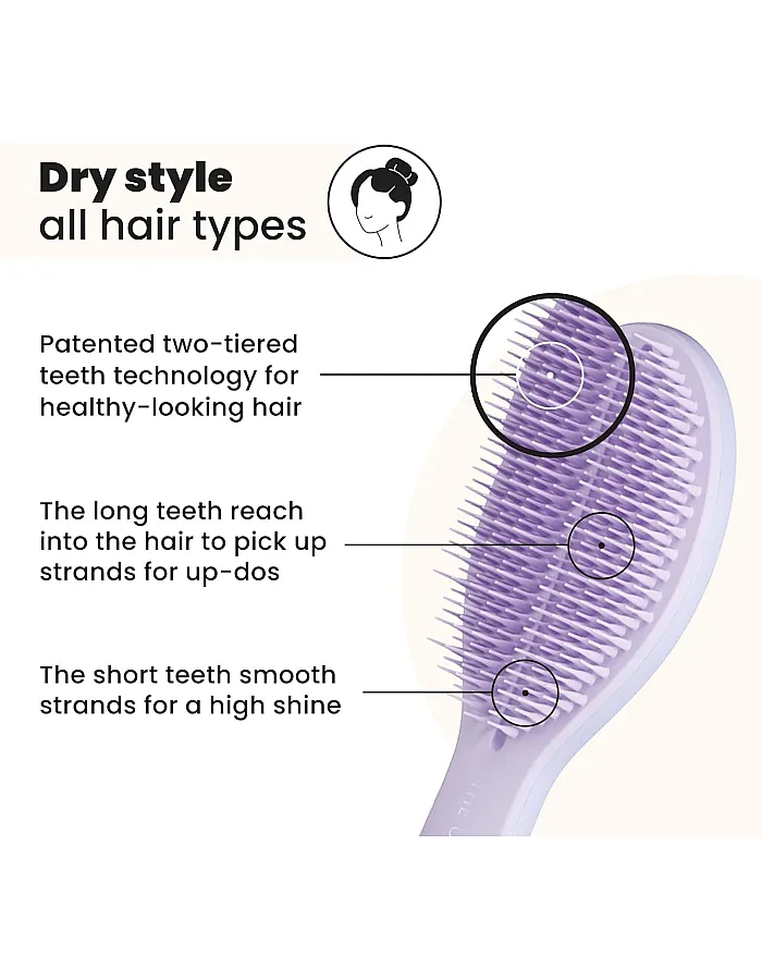 Tangle Teezer | The Ultimate Styler Hairbrush | Dry-Styling for Volume & Shine | Ideal for Blending Wigs, Weaves, Extensions & Clip-Ins | Soft-Tip Teeth for Smooth Finish & Texture | Lilac
