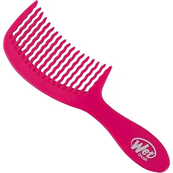 Wet Brush Detangling Comb, Pink - Wide Tooth Hair Detangler with WaveTooth Design that Gently and Glides Through Tangles - Brush Throough Conditioner and Hair Masks - Gentle On Scalp and Pain-Free