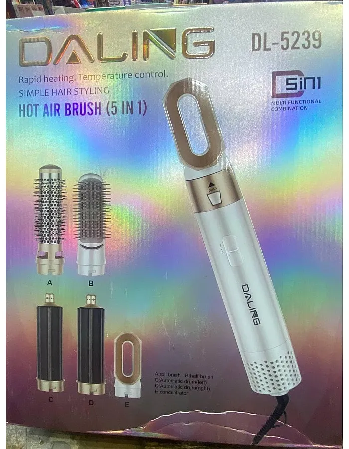 5 * 1 Hair Brush 1000W - Drying + Straightening + Twisting + Curling - High Heat and Premium Quality for All Hair Types