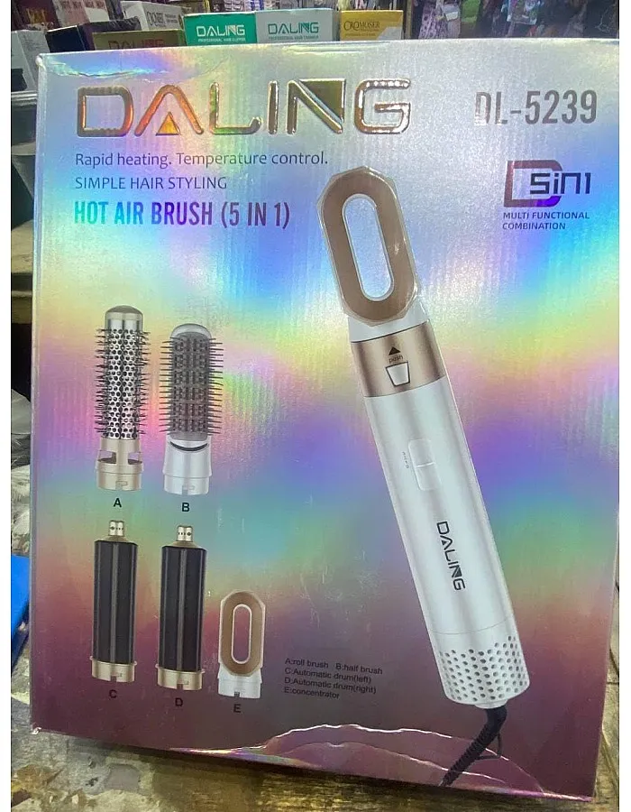 5 * 1 Hair Brush 1000W - Drying + Straightening + Twisting + Curling - High Heat and Premium Quality for All Hair Types