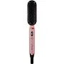 CH&BE Smooth Brush 2-in-1 Hair Straightening Brush, Pink with Rose Gold Accents, LCD Display, 5 Temperature Settings 250-450°F, Anti-Scald Design, Auto Shut-off