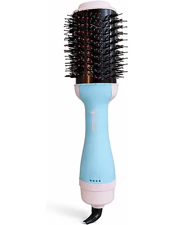 فرشاة مجفف شعر طراز MO-7169 بقدرة 2400 وات، مجفف هواء ساخن على شكل مشط متعدد الوظائف بطلاء سيراميك معزز بالكيراتين والأيونات، سلك دوار 360 درجة،