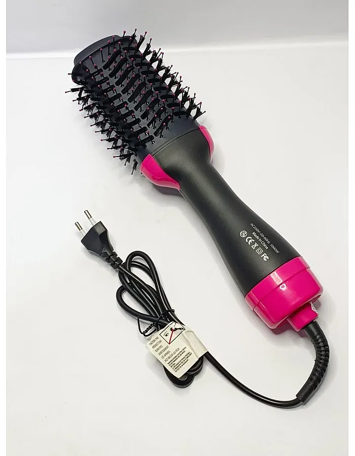 Hair Dryer Brush with Black Ion Technology, 1000W,Wide Oval Design 19cm, 3 Heat Settings,360° Airflow Hot Air Brush for Fast Drying & Styling,Ionic Anti-Frizz Technology.