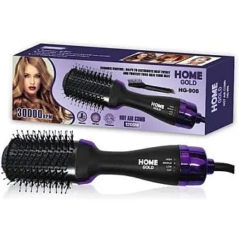 Home Gold Hair Dryer Brush 1200 Watt HG-906, 1200.0 Watts, Black